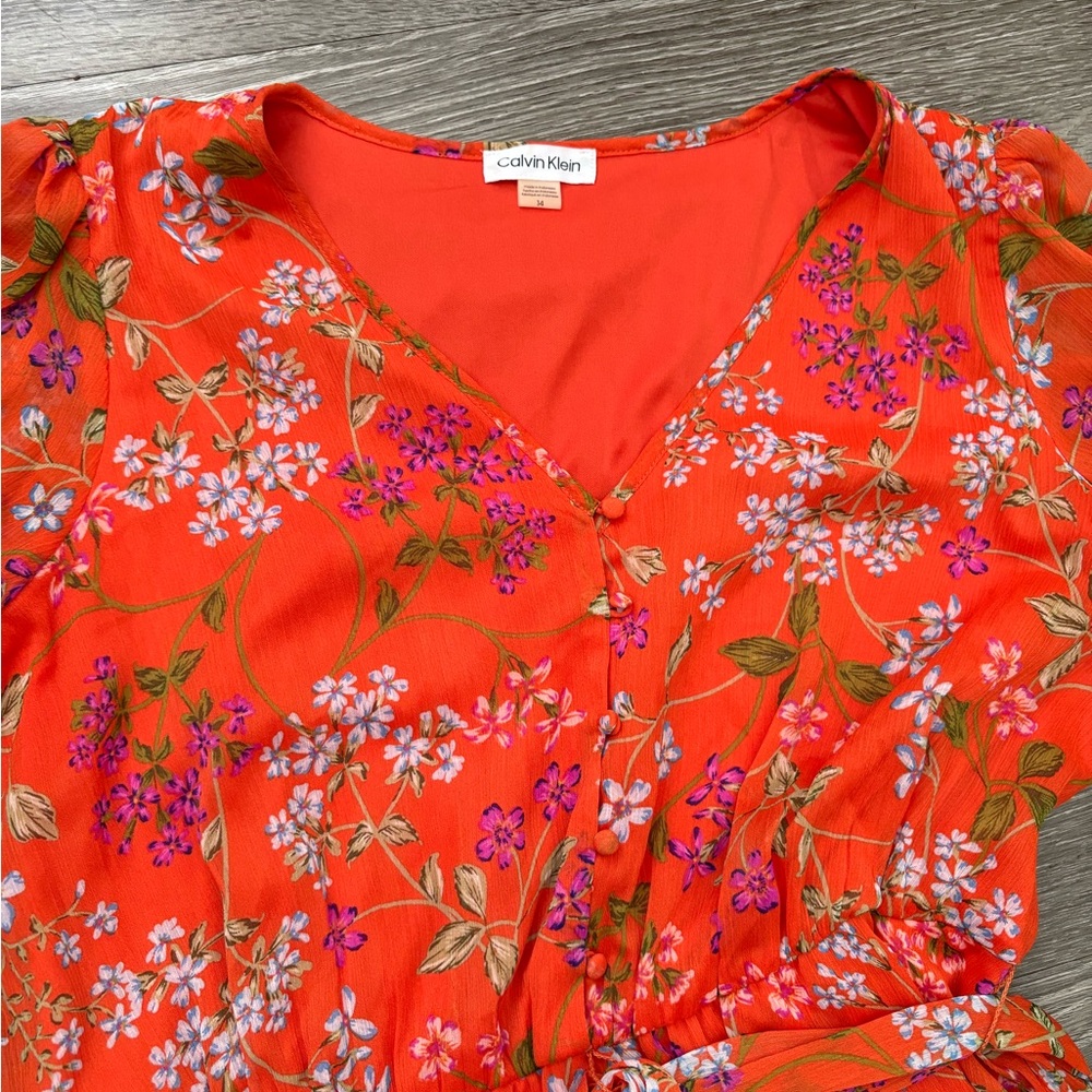 Calvin Klein Red Floral Dess